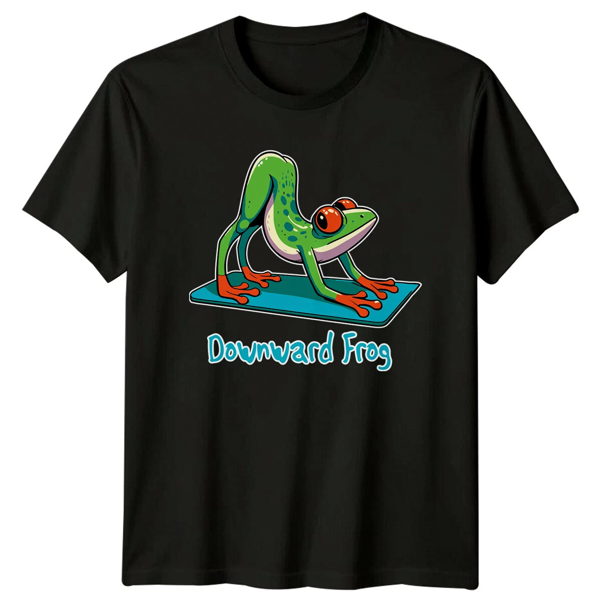 Downward Frog Yoga T-Shirt Funny Fitness Animal Tee
