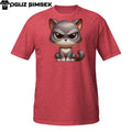 Angry Round Cat T-Shirt – Cute but Furious Cartoon Kitty for Mood Wear