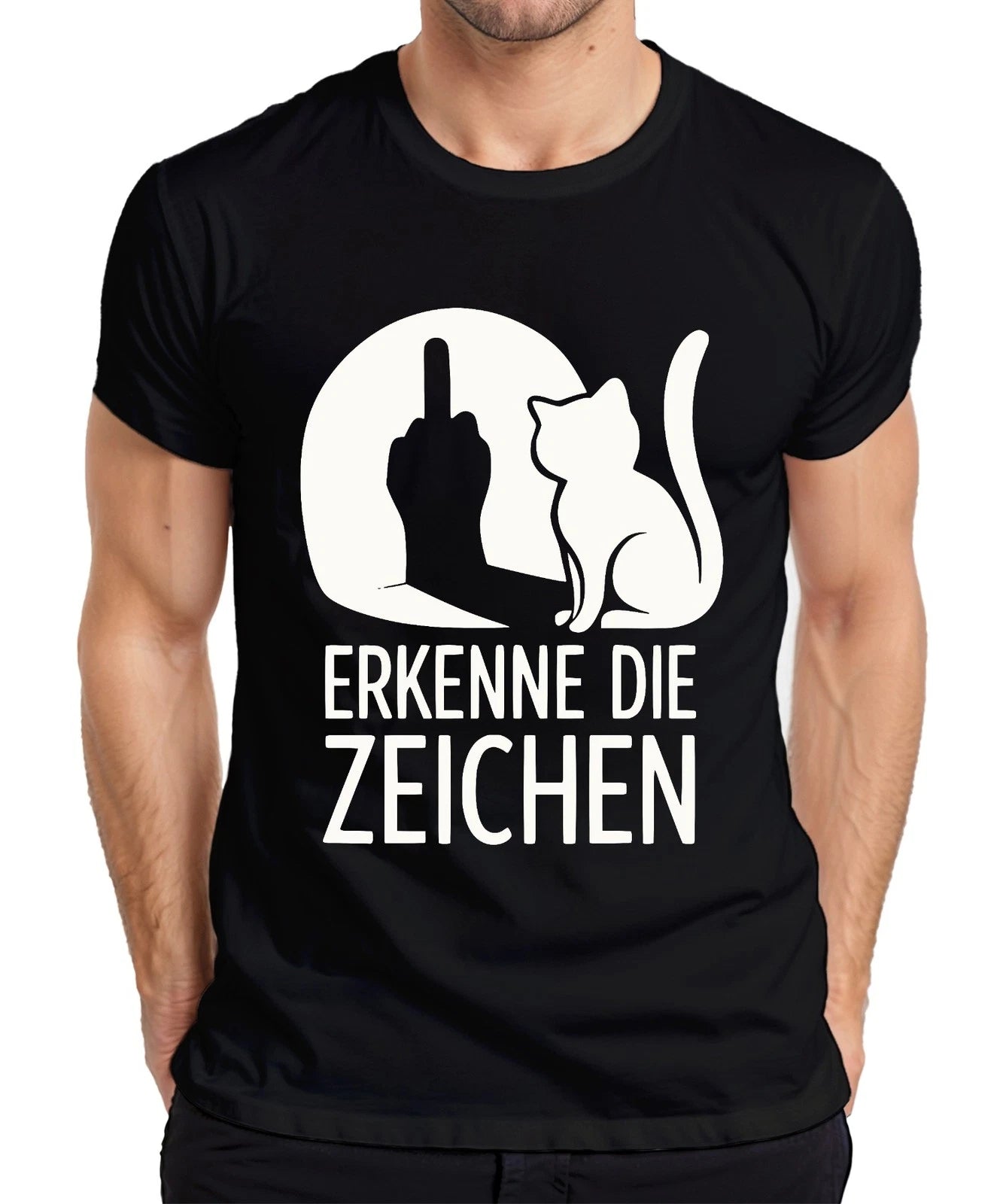 Recognize The Signs Cat Middle Finger Humour Gift Cats Mens T-Shirt