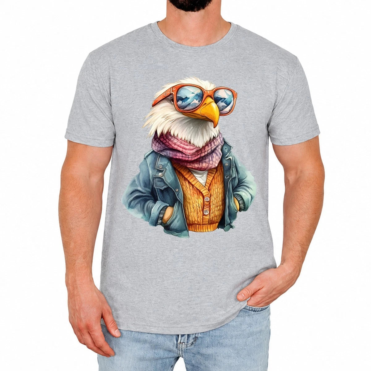 Stylish Eagle Mens T-Shirt Trendy Bird Lover Funny Animal Lover Gift