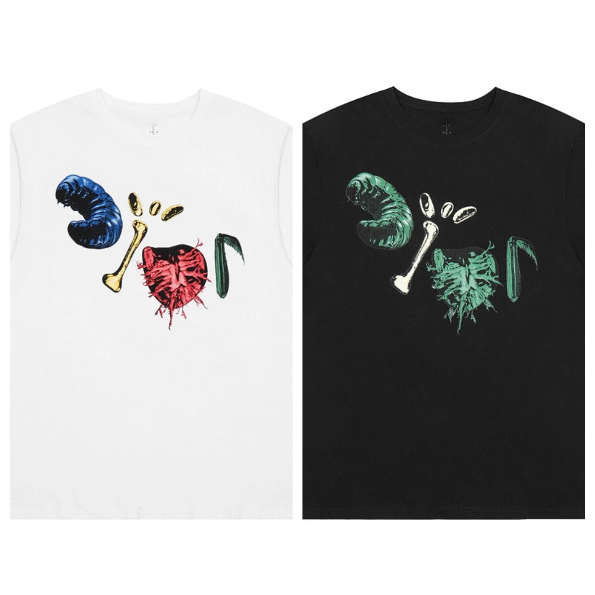 Travis Scott I LOVE Retro Half Sleeve High Street Black and White Star T-shir