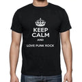 Mens Keep Calm And Love Punk Rock Print T-Shirt Vintage