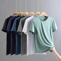 Men's Ice Silk Sports T-Shirt Quick Dry Breathable Stretch Summer Casual Tee
