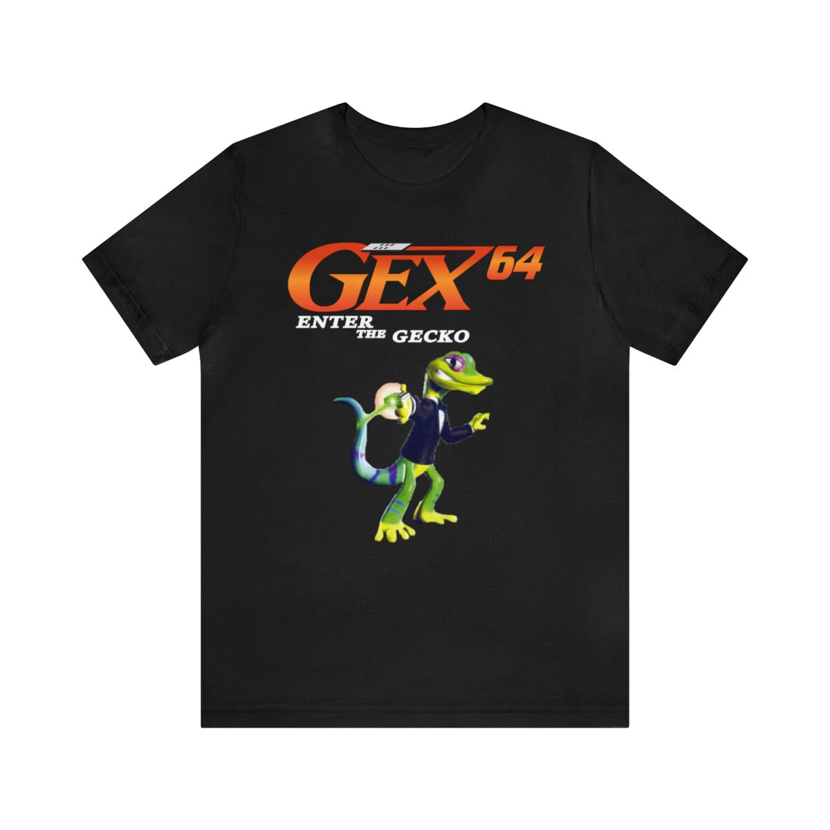 Gex 64 Enter The Gecko N64 Cover Art Retro Style Unisex Short Sleeve Tee T-Shirt