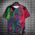 Anime T-Shirt Men's Cool Neon Cyber Punk Style Shirts 3D Printed Shirts Polyeste