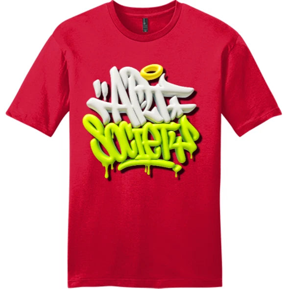 NEW Art Society 3D GRAFFITI BLACK/GREEN Tee Shirt RED SMALL-4XLARGE MADE IN USA
