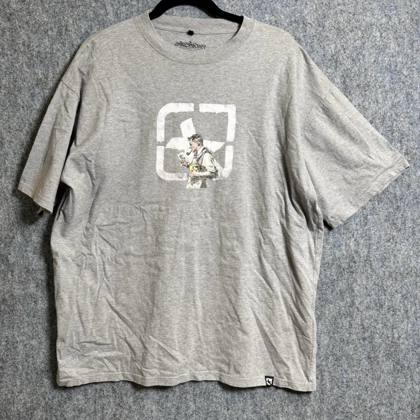 Dripsndrops T-shirt Mens 2XL Graphic Print Grey Painter Streetwear Short Sleeve