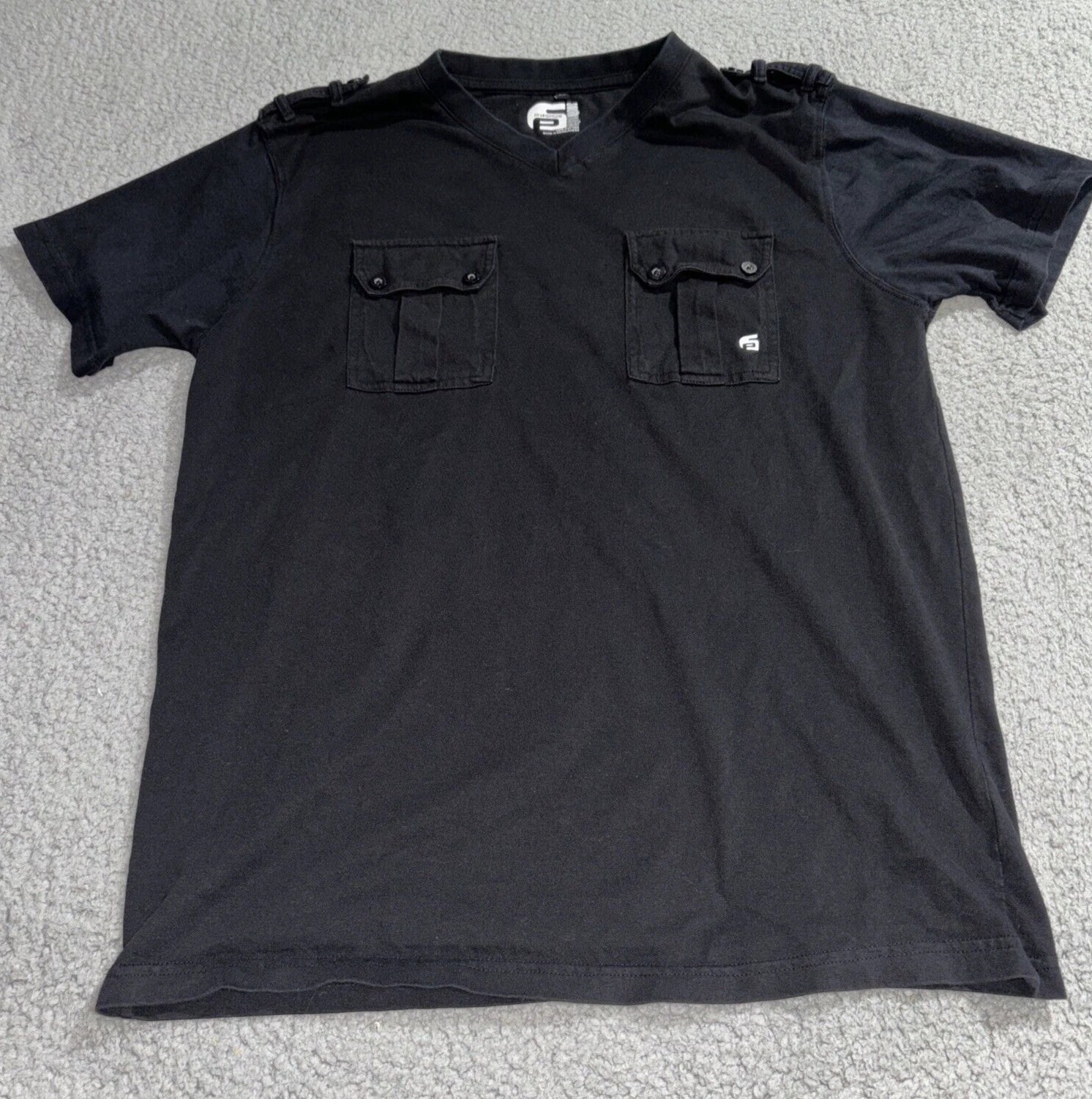 South Pole Mens 2 Pocket Cargo Shirt  Size Large Black Y2K Skater