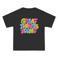 Positive Vibes Graphic Tee | Great Things Await Colorful Unisex T-shirt- Size S