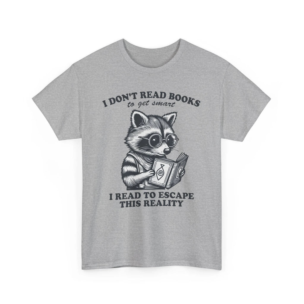 Book T-Shirt | Booktrovert T-Shirt | Raccoon Read Book Escape Reality