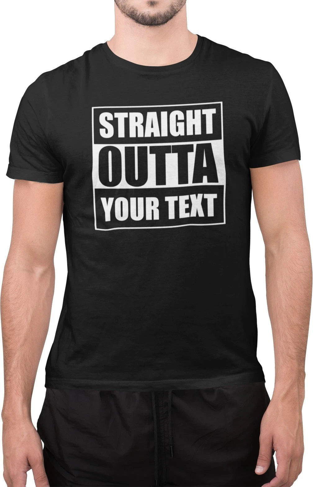 Inspired Funny Straight Outta Custom Text Personalized T-Shirt