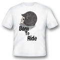 Born to ride skull helmet black or white tee