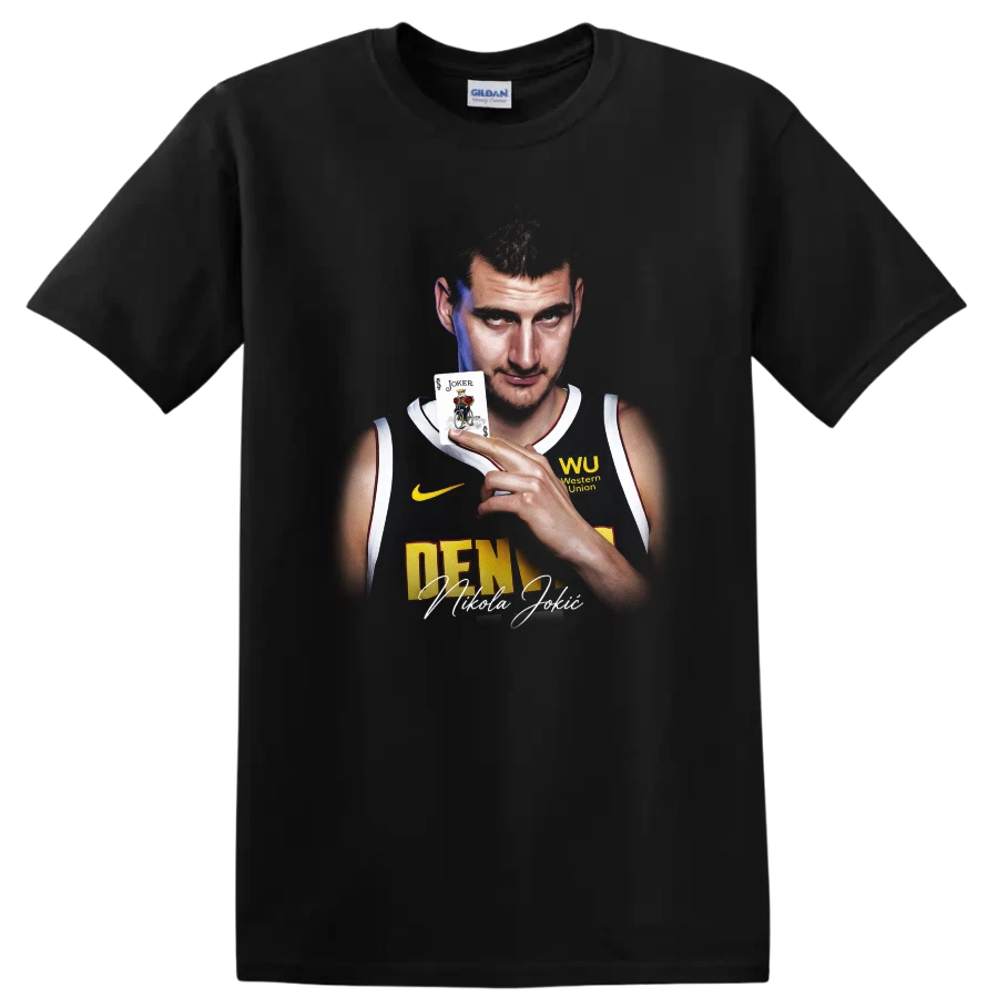 Nikola Jokic Basketball Player T Shirt Denver Nuggets Joker Card Tee