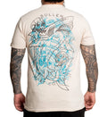 SULLEN CLOTHING SHIPWRECKED SHARK TATTOO ART PARCHMENT WHITE PREMIUM T-SHIRT