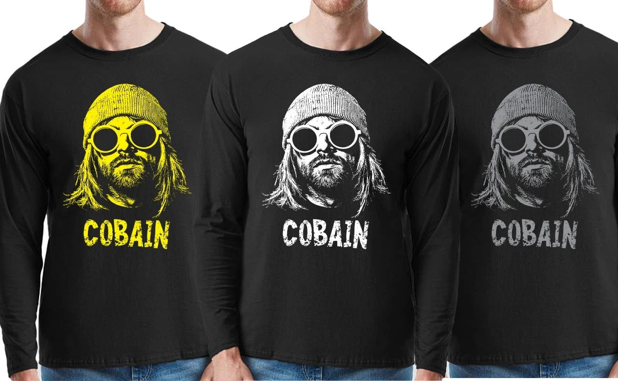 K Cobain Long sleeve T-Shirt cotton - Grunge Alternative Rock outdoors gift