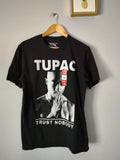 Tupac men's  graphic printer at the front New size Medium Color Black