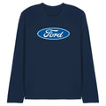 Ford Dimensional Logo Unisex Long Sleeve T-Shirt S-2XL, Navy