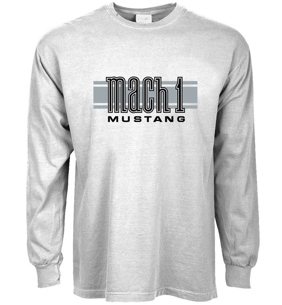 Mach 1 Ford Mustang T-shirt Mens Long Sleeve Graphic Tees Mens Clothing