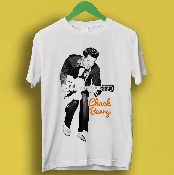 Chuck Berry Guitar Legend Rock N' Roll Retro Music Shirt S-5XL Q9458