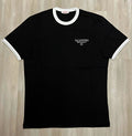 Valentino Garavani Black Ringer T-Shirt Logo Crew Neck Men’s Size Large