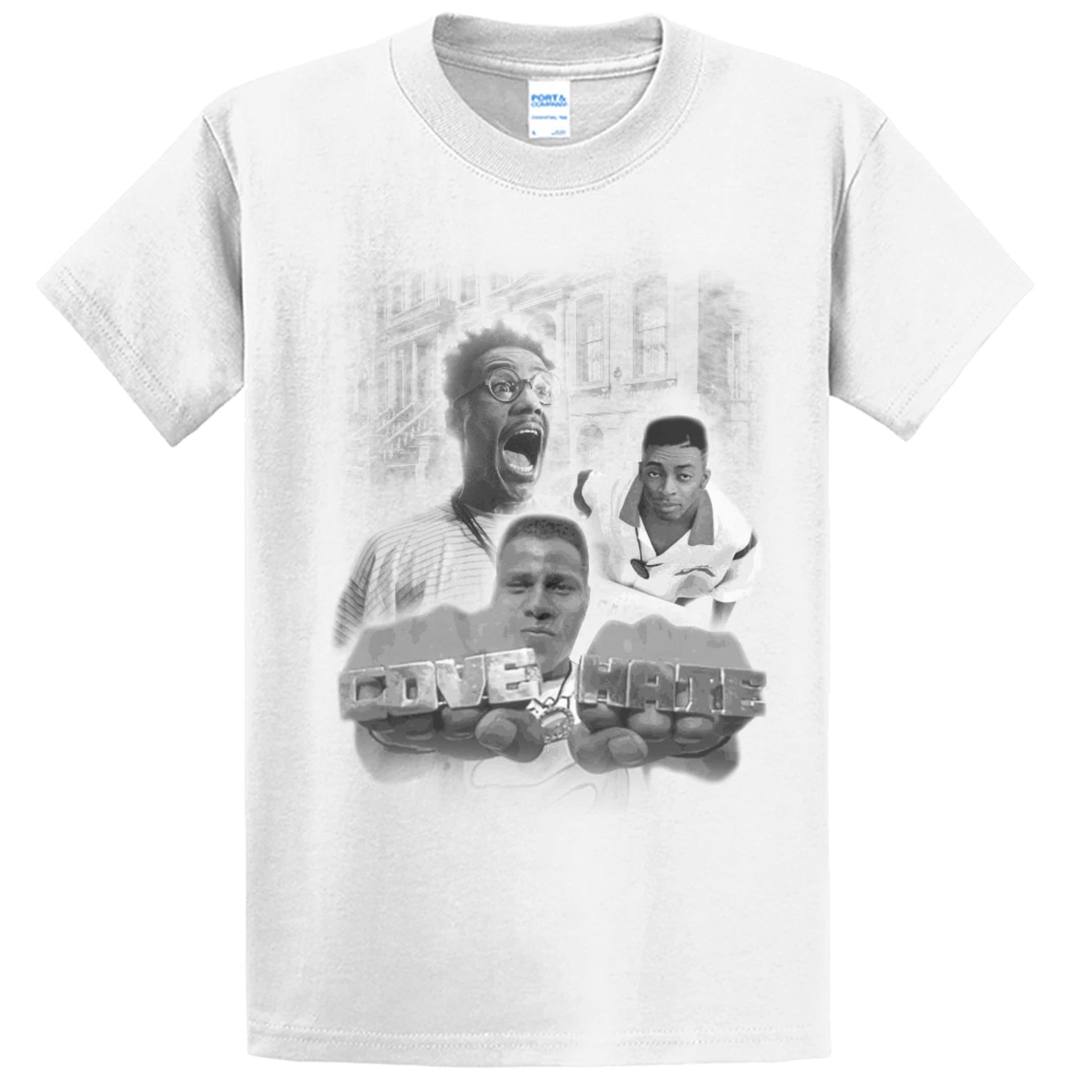NEW STREETWEAR ON DEMAND DTRT LOVE & HATE WHITE Tee Shirt SM-6XLARGE MADE IN USA