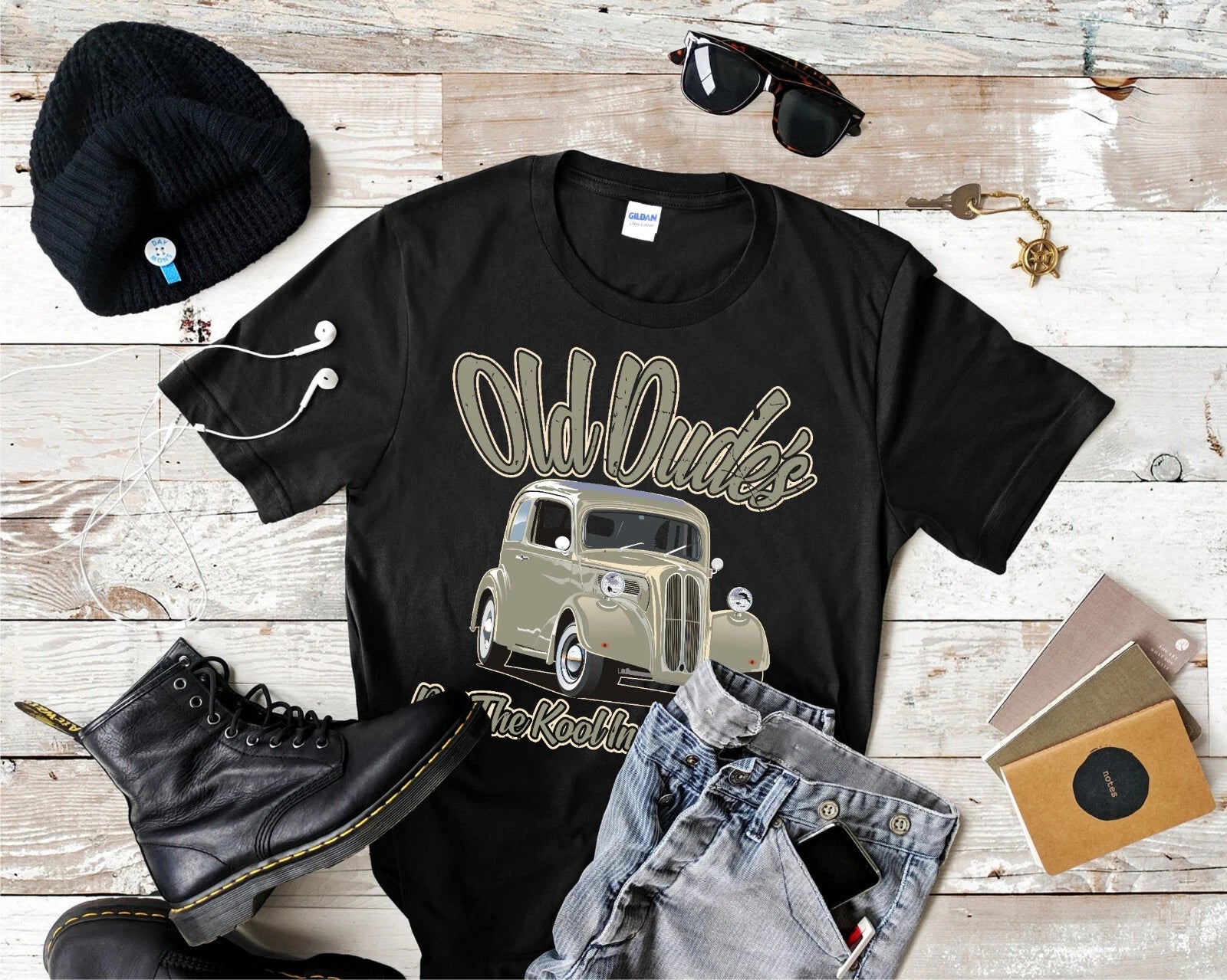 Ford Pop Anglia Hot Rod T Shirt Old Dudes Classic Car Retro Tee Vintage