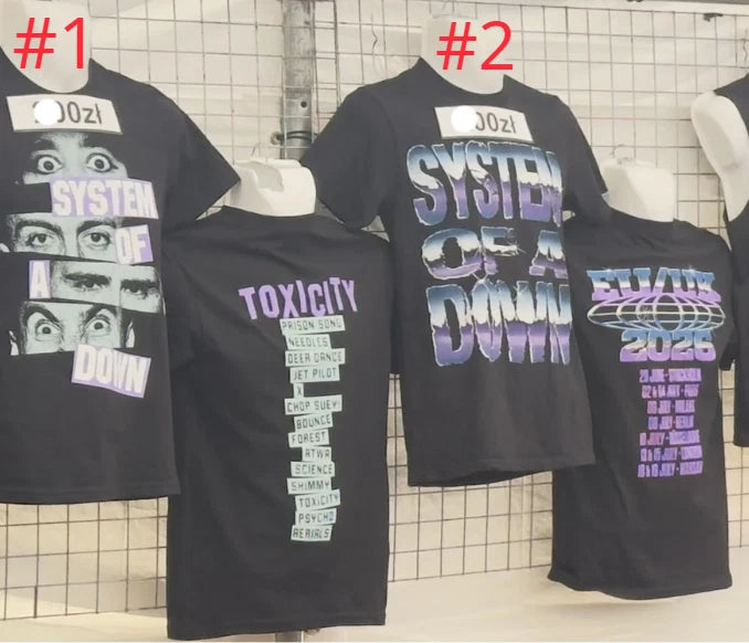 SOAD T-Shirt Toxicity Europe Tour 2026 Concert Merch 2026 Reprint