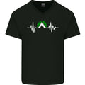 Pulse Camping Camper Camp Festival ECG Mens V-Neck Cotton T-Shirt