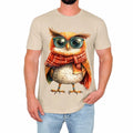 Funny Owl Mens T-Shirt Trendy Cartoon Animal Lover Cute Birthday Gift