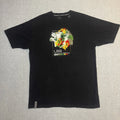 Y2K LRG Men's Black Multicolor Embroidered Graphic Short Sleeve T-Shirt Hip Hop