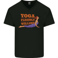 Funny Inspirational Yoga Mens V-Neck Cotton T-Shirt