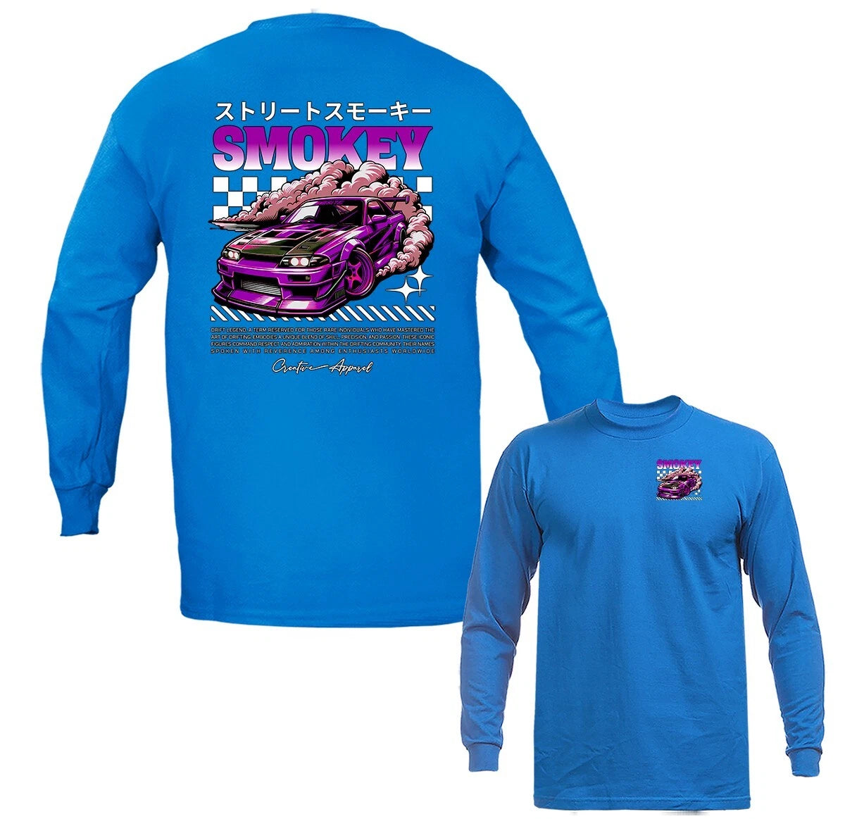 Smokey Drift Streetwear Imported Tuned Custom JDM Sports Car Long Sleeve