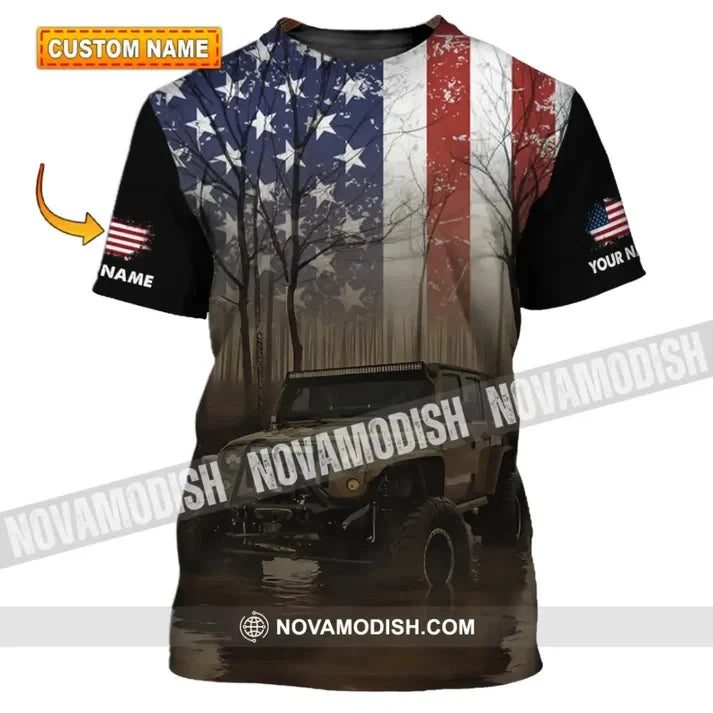 Unisex Shirt - Custom Name 3D Shirt - America Flag BS1712