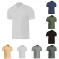 Mens Plus Size Tshirt Male Gender Apparel Pure Color Pattern Vneck Collar Style