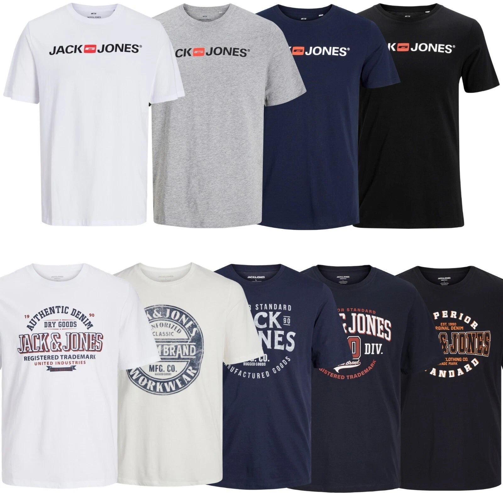 Jack & Jones Mens Printed T-Shirt Cotton Crew Neck Short Sleeve Tee