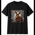 Graphic Flemish Giant Rabbit Sunbeams Cute Mens T-Shirt Black 100% Cotton Kawaii