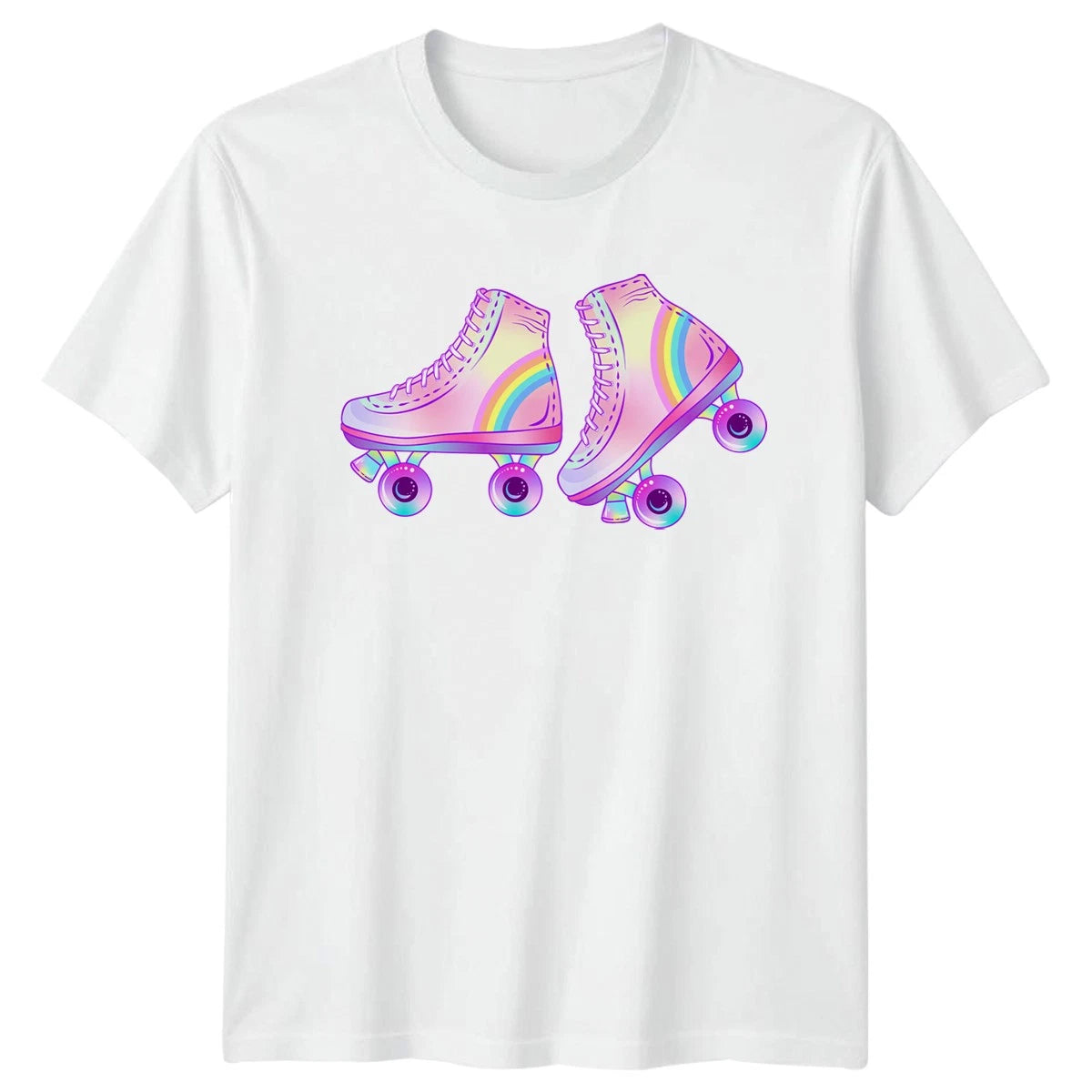 Rainbow Roller Skate T-Shirt Retro Roller Skating Gift For Him And Her