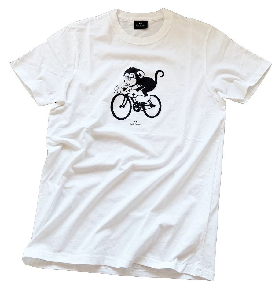 PAUL SMITH ORGANIC COTTON CYCLING MONKEY SLIM FIT T-SHIRT / TOP BNWT SZ-M RARE