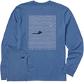 Life is Good. Men's Black Lab Retrievin' Long Sleeve Crusher Tee, Vintage Blue