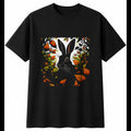 Detailed Rex Rabbit in Nature Mens T-Shirt Cute Black 100% Cotton Kawaii Novelty