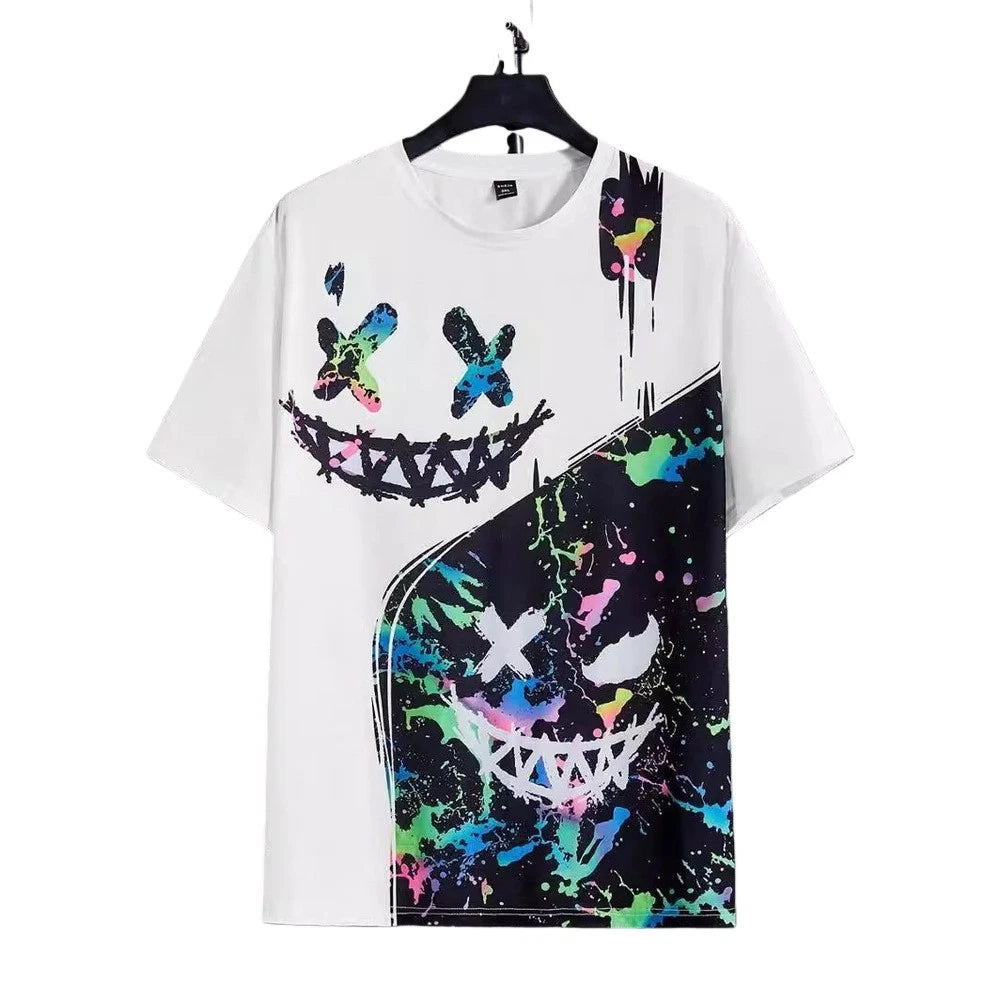Mens casual streetwear tshirt short sleeve with For graffiti style design