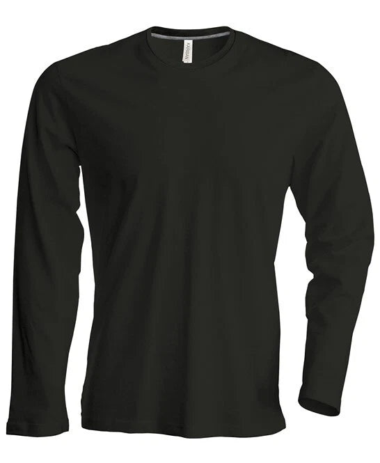 Personalised Custom Kariban Men's Long-Sleeved Crew Neck T-Shirt Cotton KB359