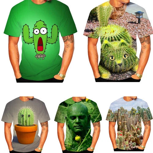 Fashion Cactus Graphic Short 3D printed T-shirt men's women fashion Casual Tops