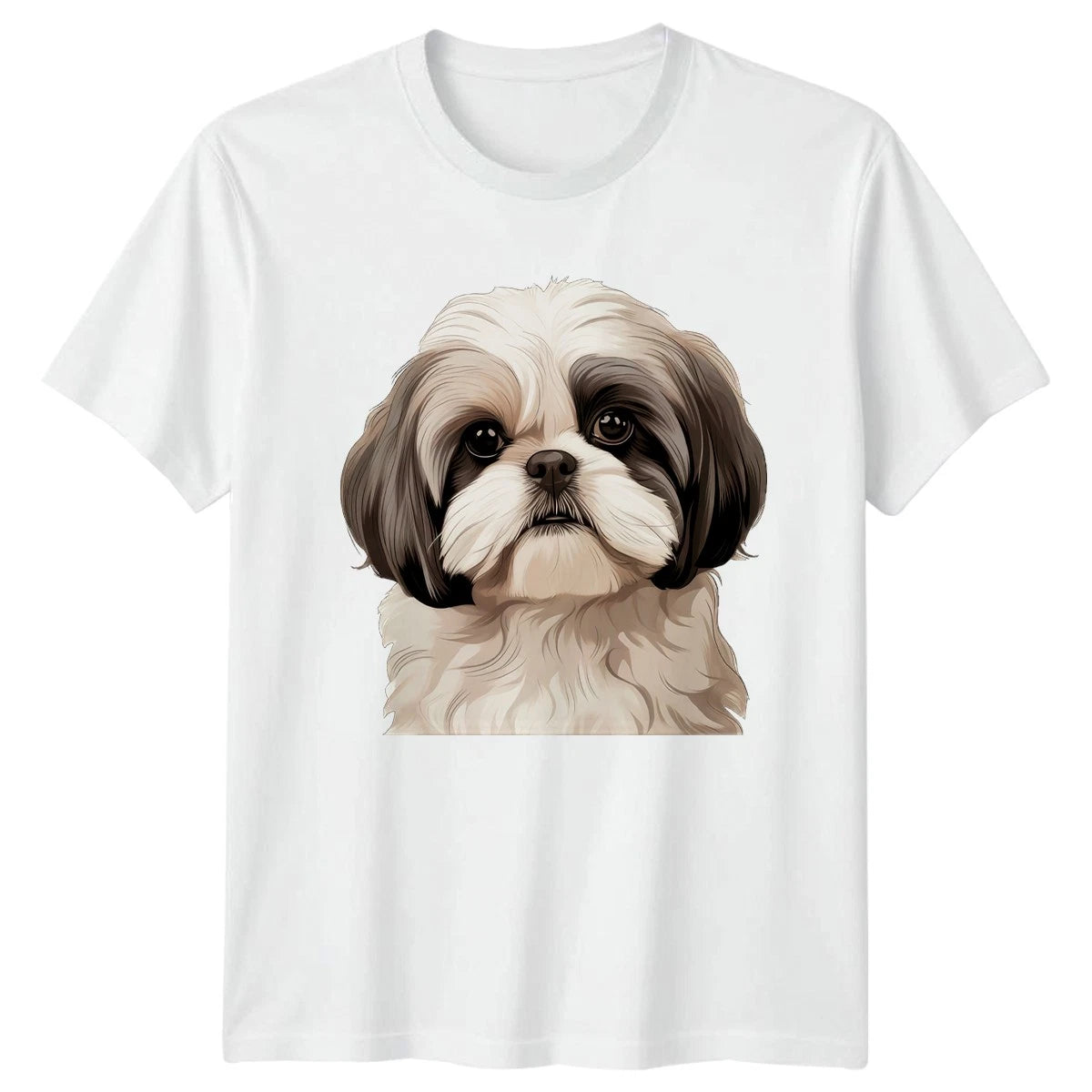 Watercolor Shih Tzu Portrait T-Shirt Shih Tzu Dog Lovers Gift For Him And Her