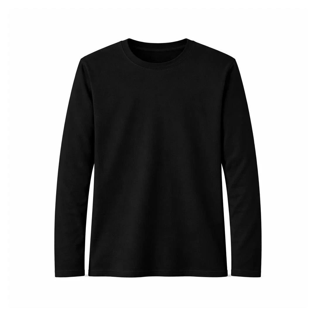 Fabrik Pure Cotton Crew Neck Long Sleeve Tee Shirt For Men in 3 Colours, 2XL-8XL