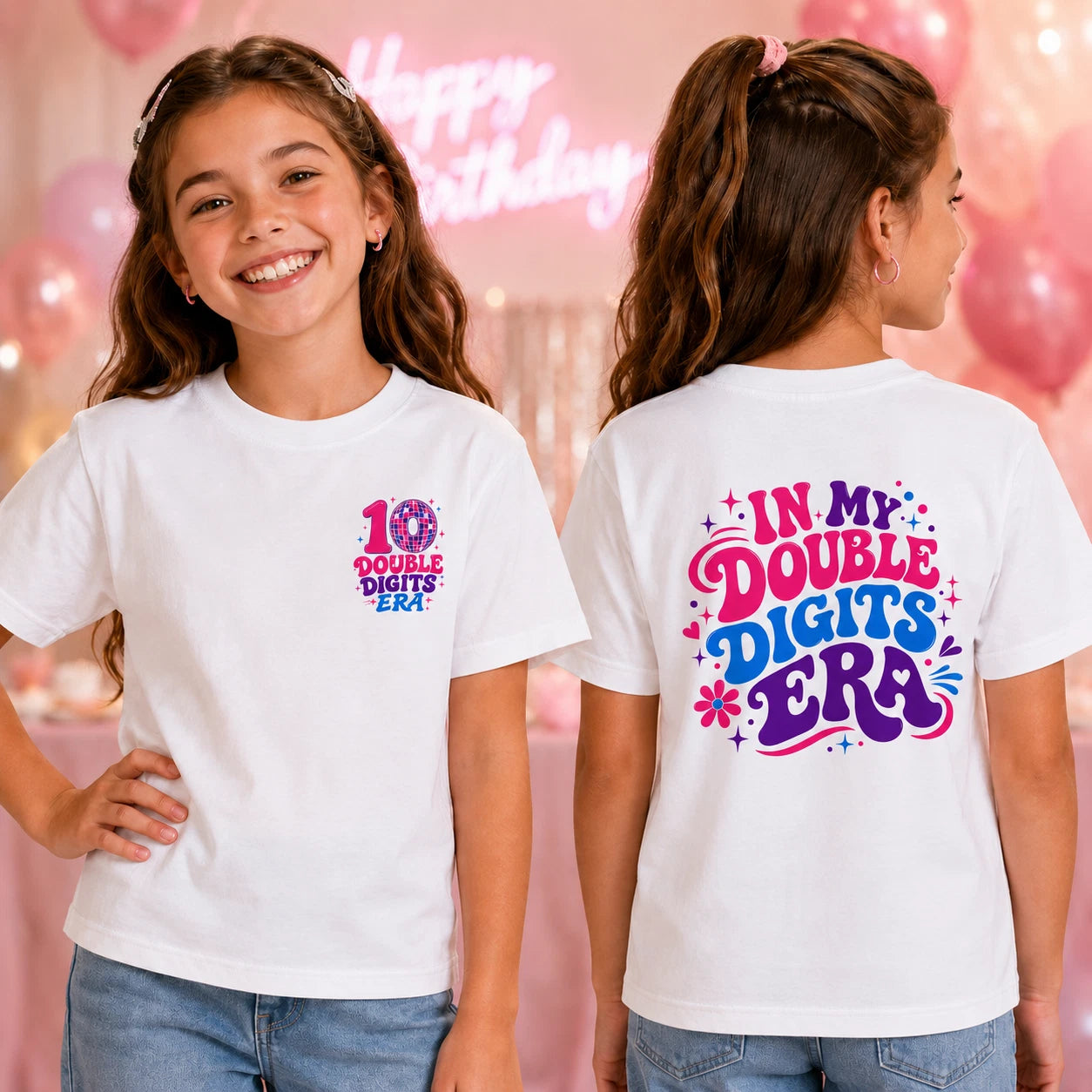 Double Digits Era 10th Birthday Girls T Shirt