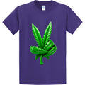 NEW Art Society 420 PEACE LEAF PURPLE Tee Shirt SMALL-4XLARGE MADE IN USA