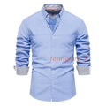 Men's Fashion Shirt Casual Slim Shirts Long Sleeve Button Down Blouse