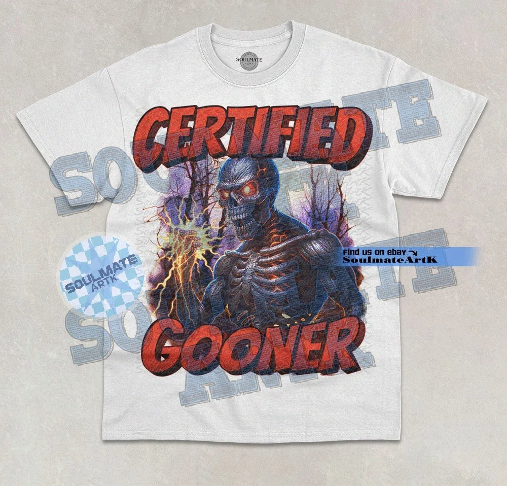 Certified Gooner T-Shirt Funny Gen Z Humor Meme Hilarious Graphic Bootleg Shirt