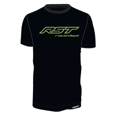 RST Race Department Logo T-Shirt Black/Fluo-Green Sports Urban Casual Men's Top